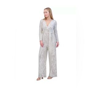 Eliza J Silver Sequin Jumpsuit NWT